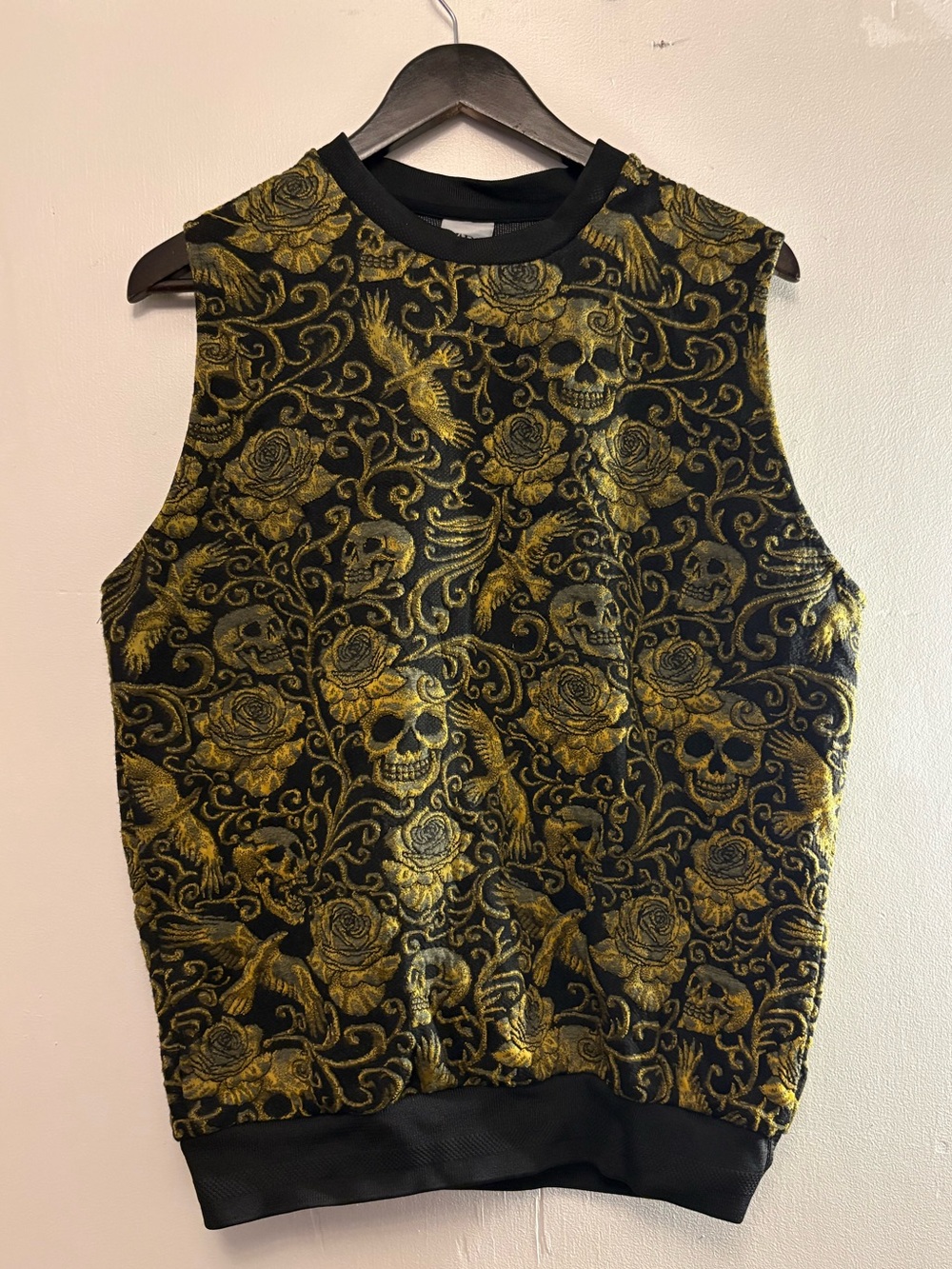 Black & Gold Skull Sweater Vest